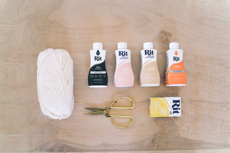 Yarn and dye colors needed for project