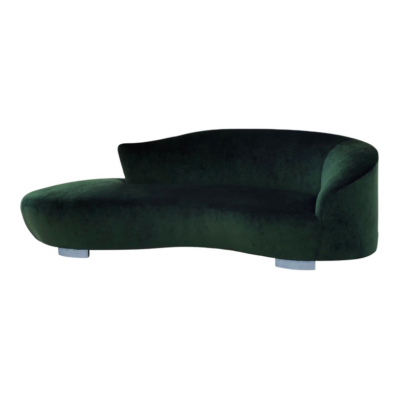 Vladimir Kagan Curved Cloud Dark Green Sofa