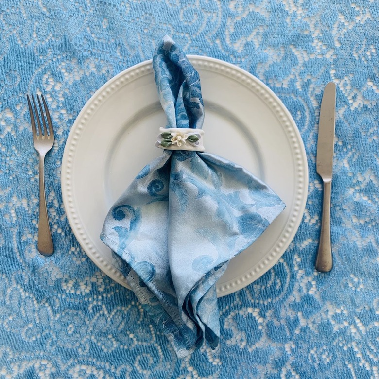 Neon Lace Company Reflections Napkin in True Blue