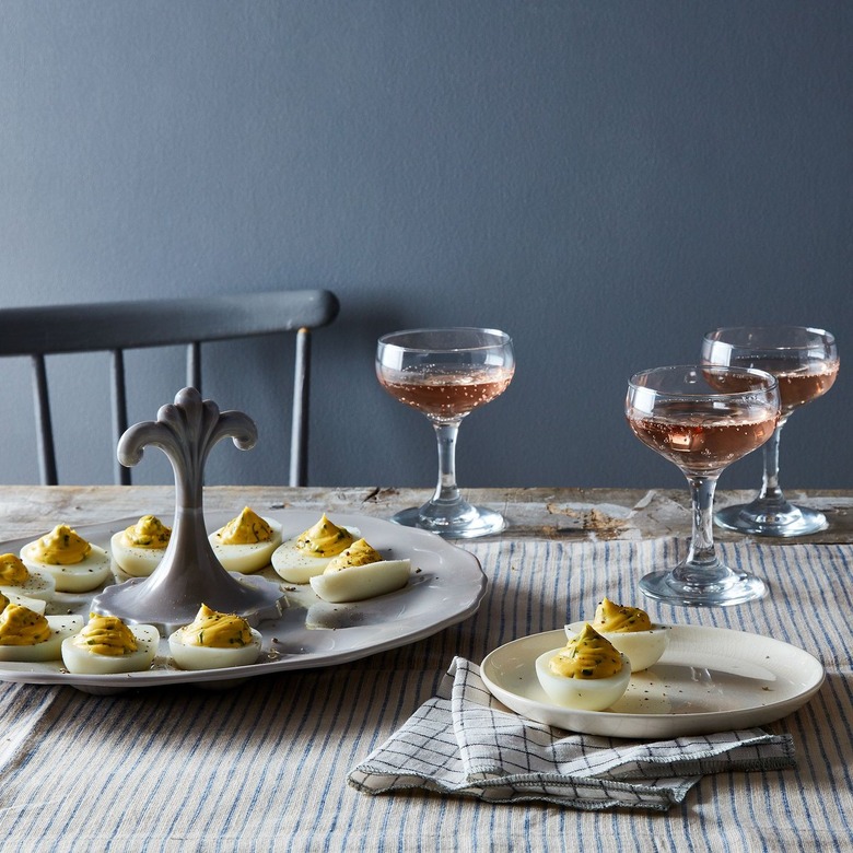 Mosser Glass Grey Swirl Glass Deviled Egg Tray