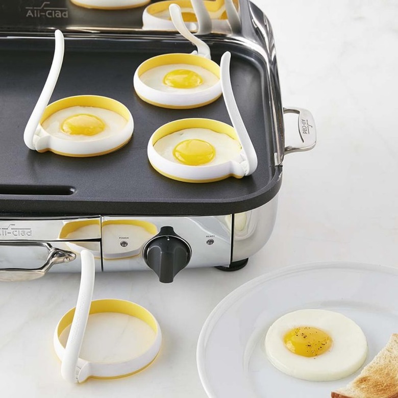 Egg fry rings on griddle