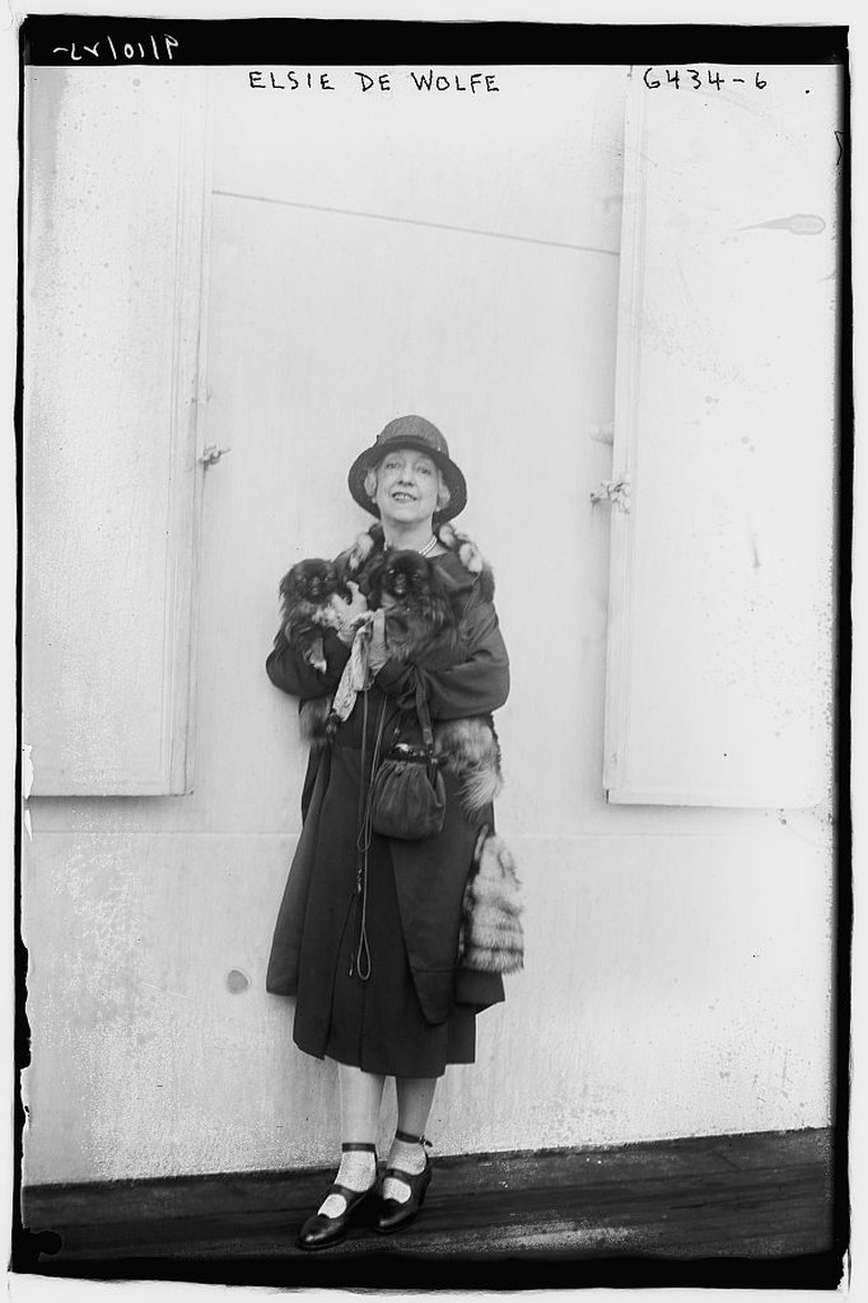 black and white photograph of interior designer Elsie de Wolfe