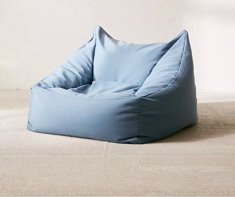 A blue lounge chair