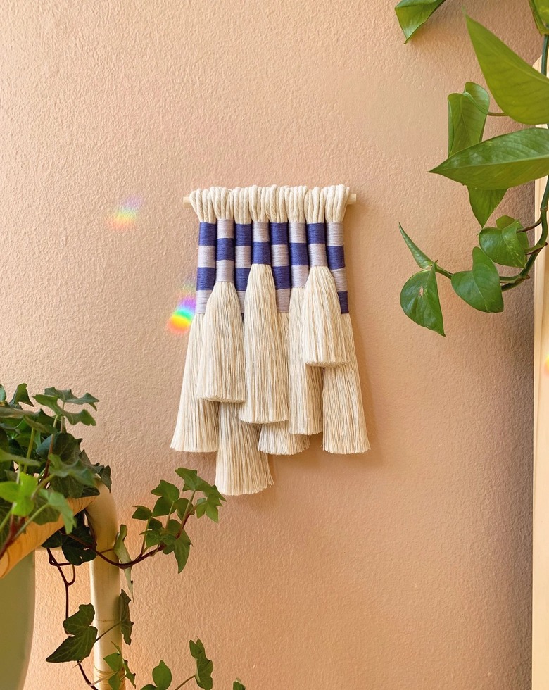 The Little Avocado Checkered Mini Juniper/Macrame Wall Hanging