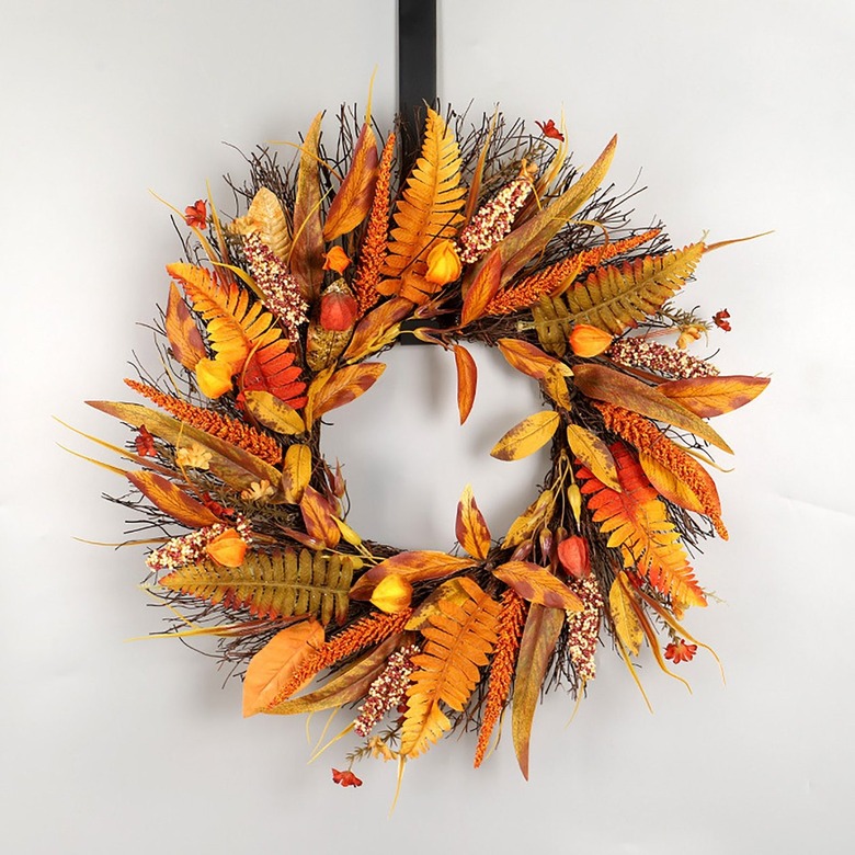 Orange leaf and corn wreath