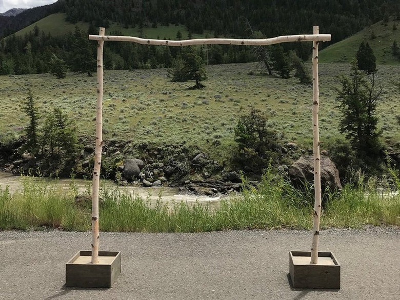 wedding arch with sticks