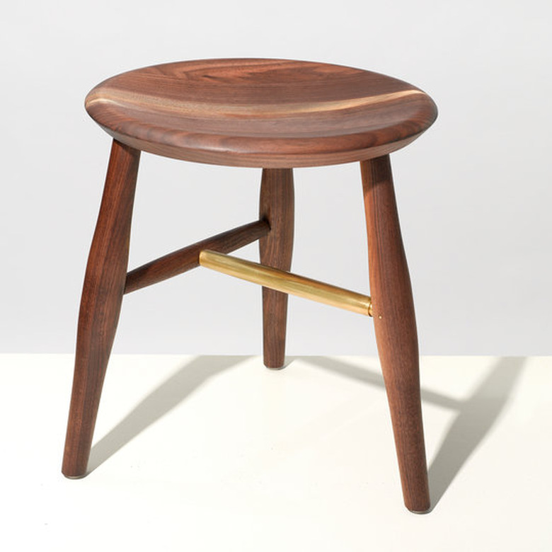 Fern Walnut and Brass Stool