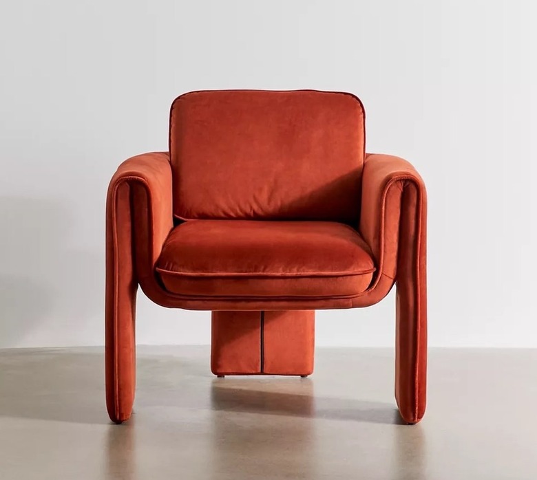 Terracotta velvet chair