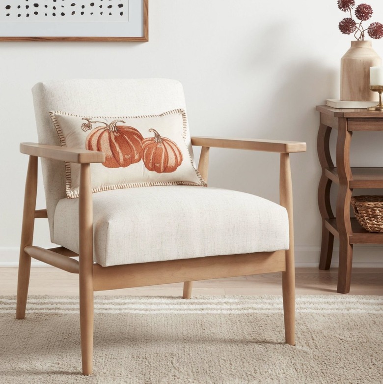 Threshold Lumbar Embroidered Pumpkin Throw Pillow