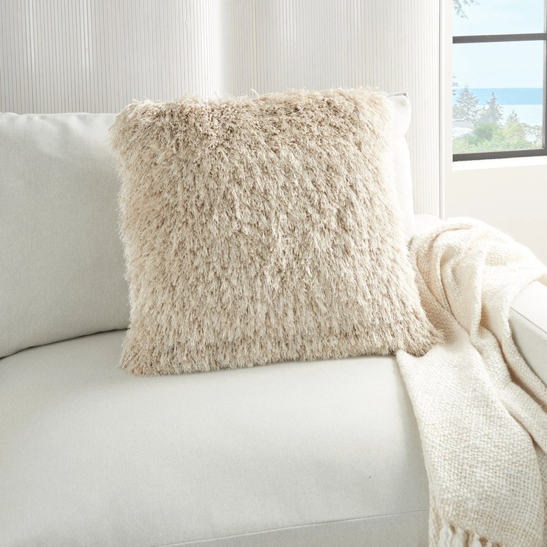 fluffy off white pillow