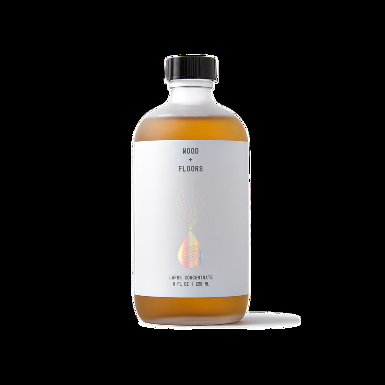 glass bottle of wood floor cleaner