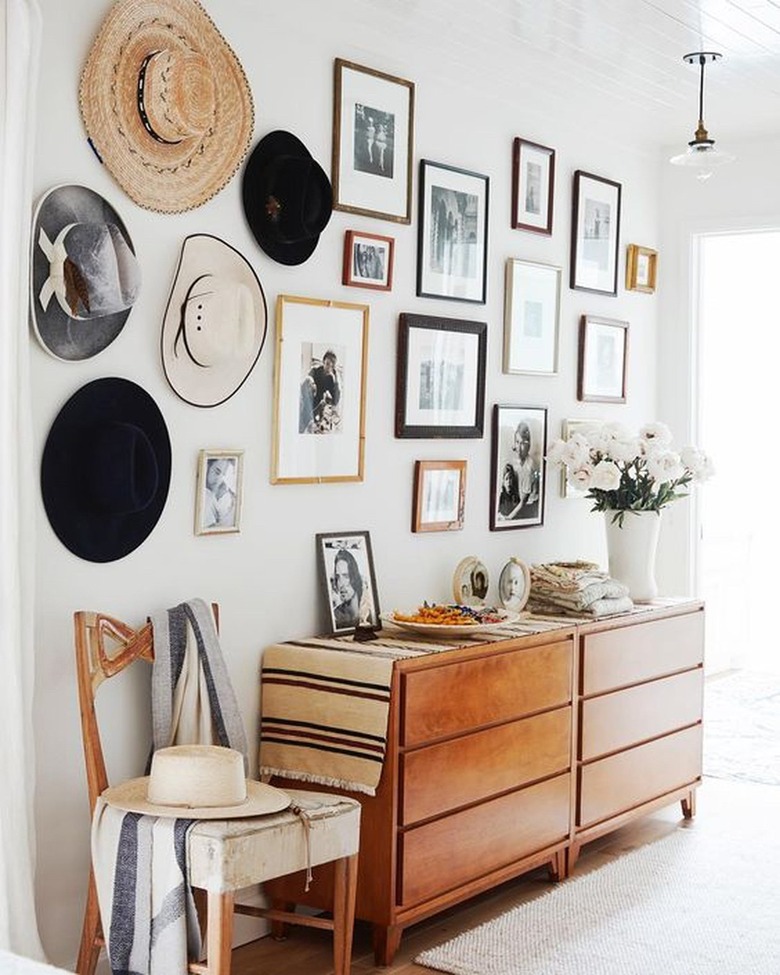 Farmhouse Chic Bedroom Ideas with Dresser with gallery wall