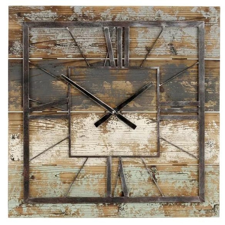 Square Vintage Industrial Clock