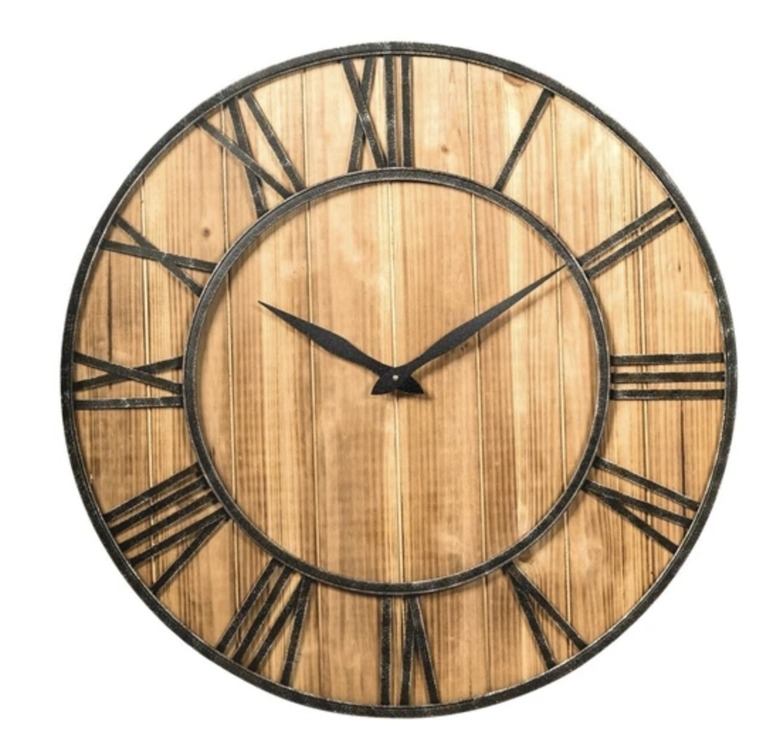 Rustic Industrial Wood Clock