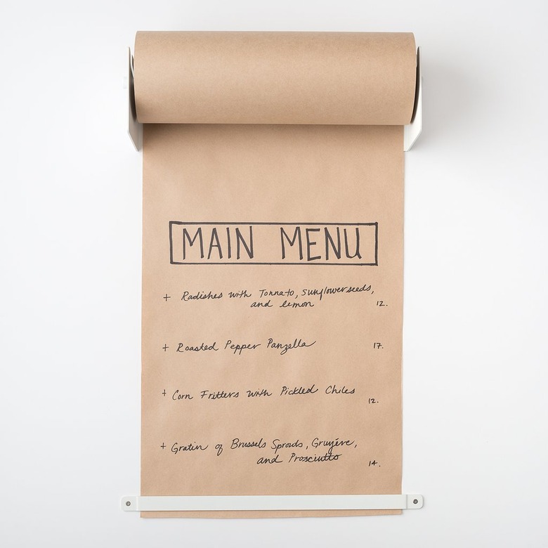 Butcher paper holder farmhouse kitchen idea