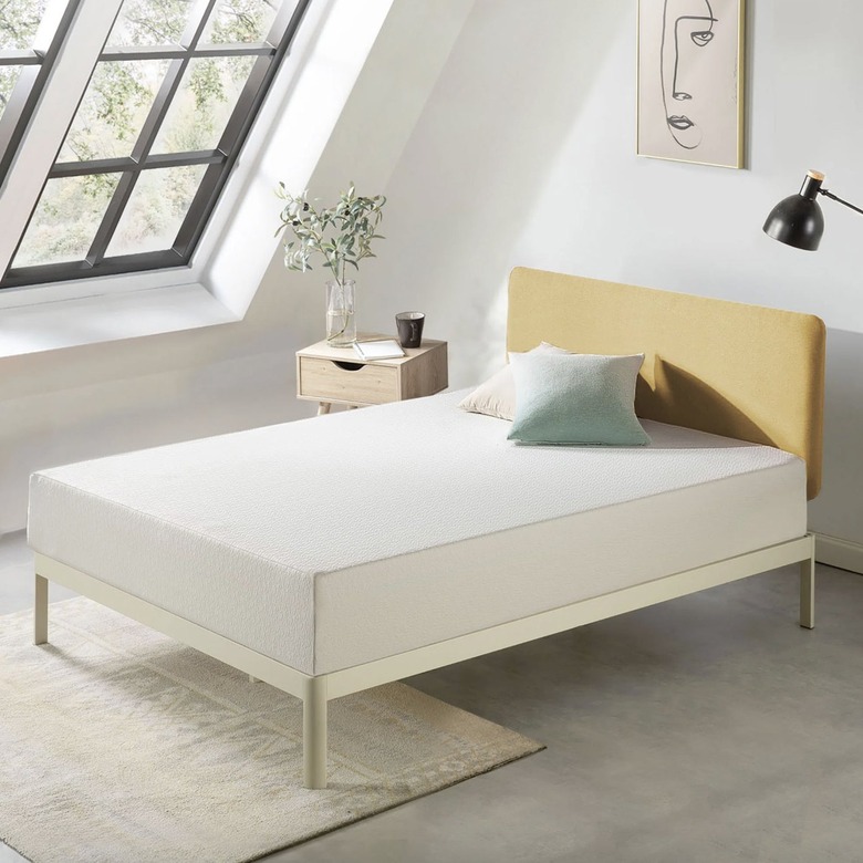 Wayfair Sleep Medium Memory Foam Mattress in a bedroom with white walls
