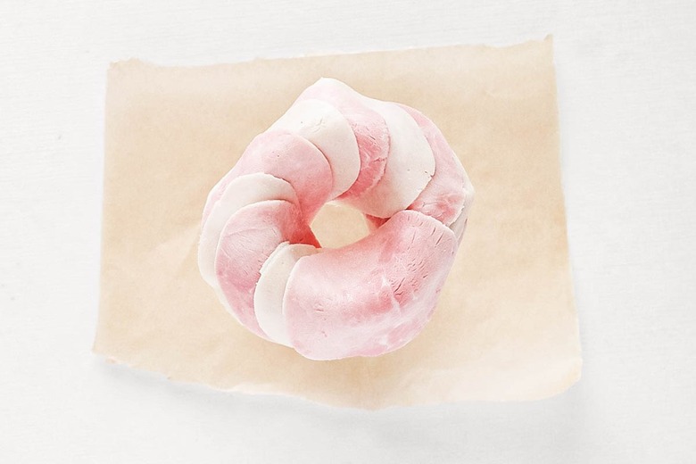 Fold deli meat over edge of jar