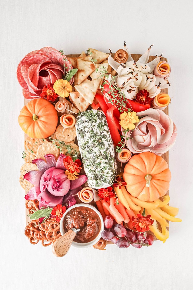 Herbed cheese game day snack board