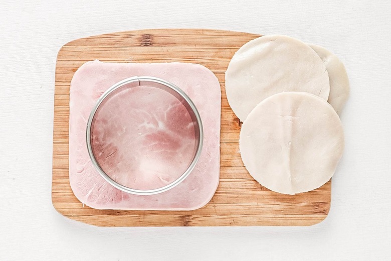 Cut deli meat with a cookie cutter