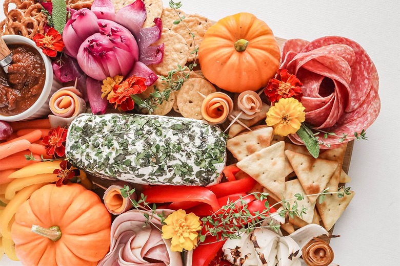 Herbed cheese game day snack board