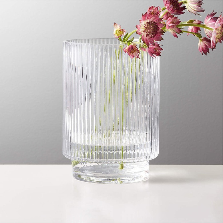 fluted glass vase