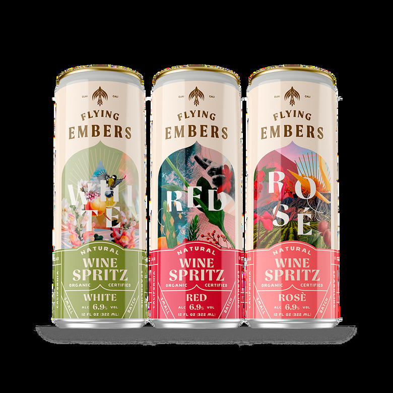 three cans of Flying Embers Wine Spritzer Variety