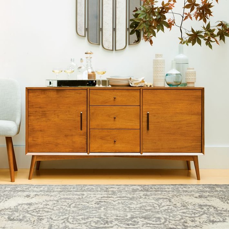 midcentury buffet freestanding kitchen cabinet from West Elm