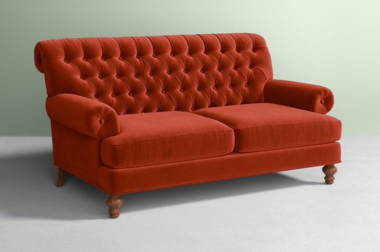 orange loveseat