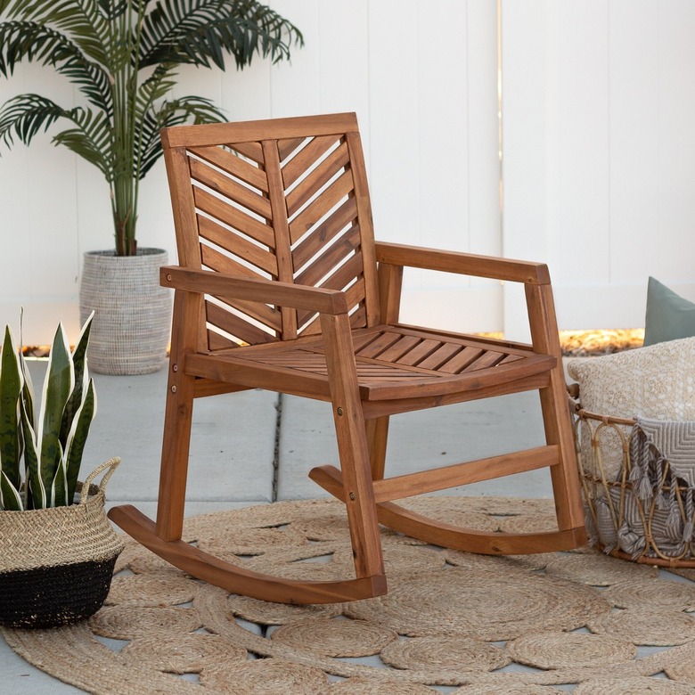 wood patio rocking chair
