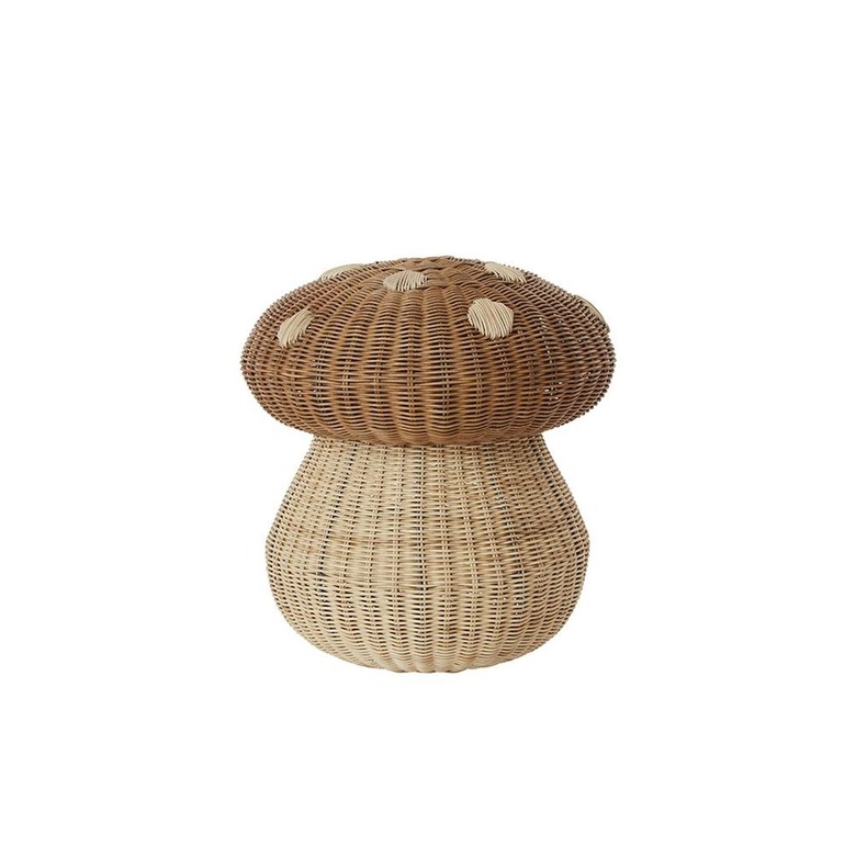 basket in the shape of a mushroom