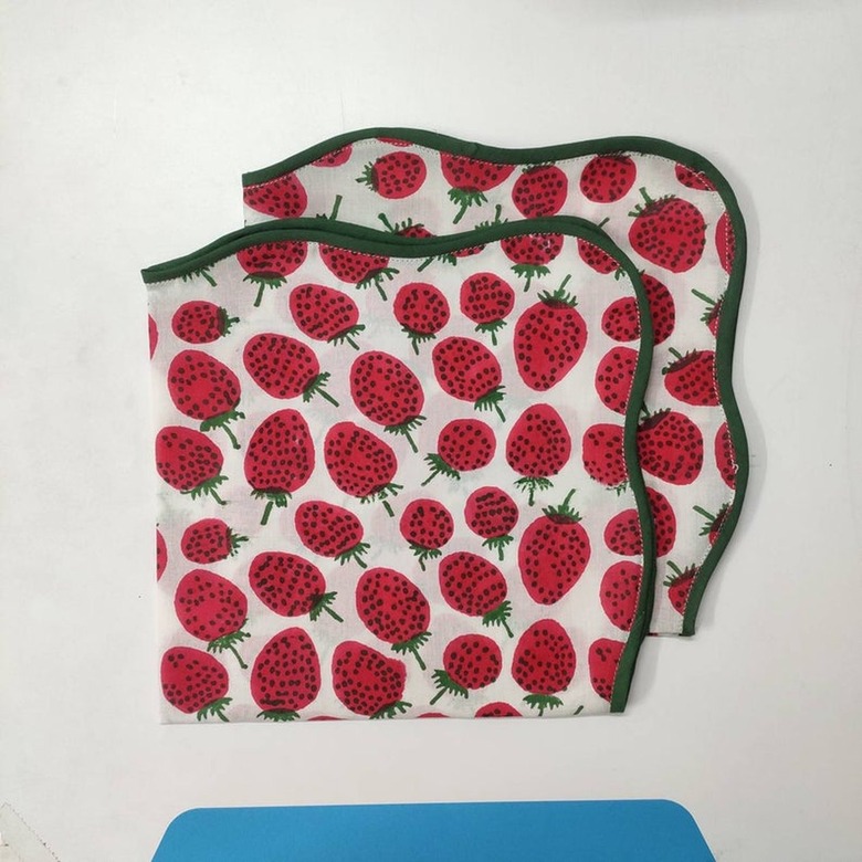 strawberry patterned dinner napkins