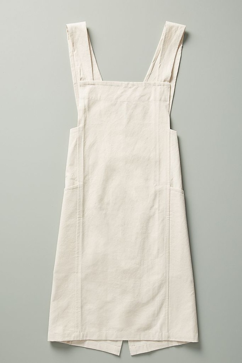 Off-white canvas gardening apron