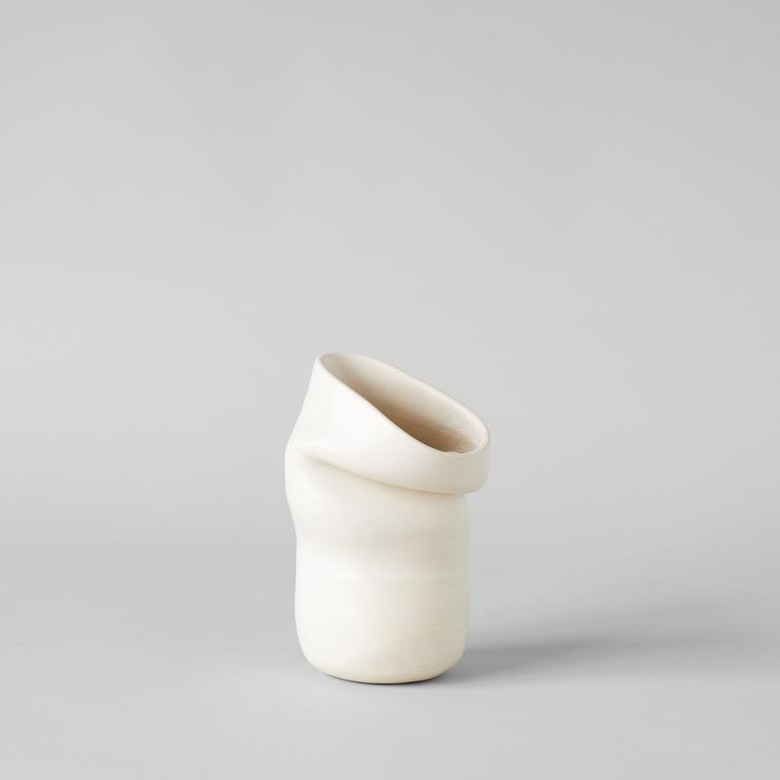 Cream irregular-shaped vase