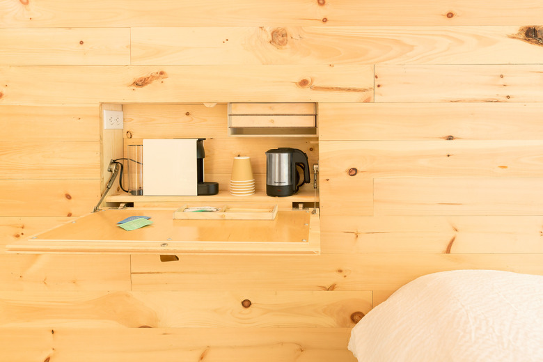 coffee station in cabin interior