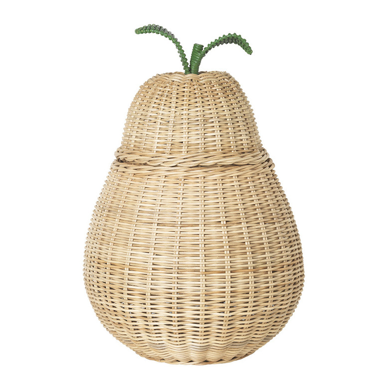 braided rattan pear storage box