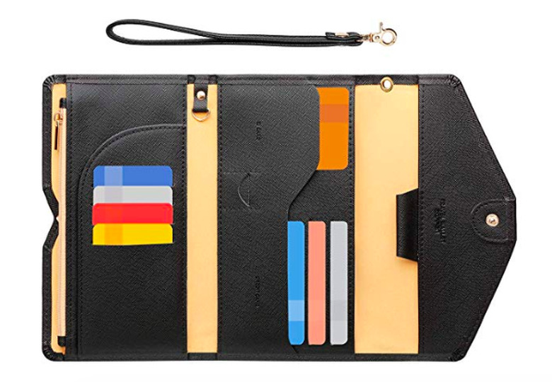 black travel wallet