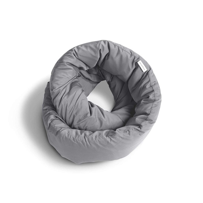gray infinity travel pillow and scarf