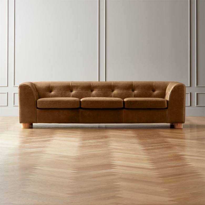 CB2 kotka leather sofa