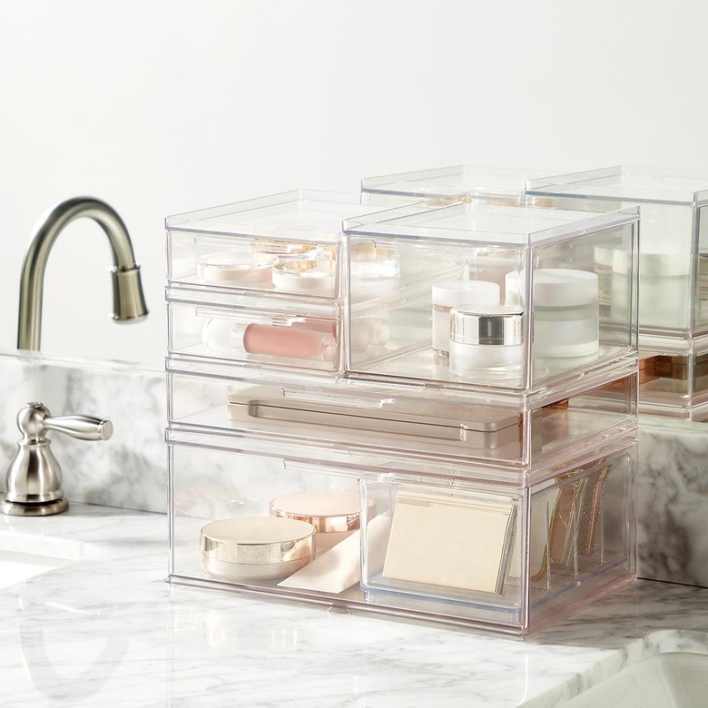 clear vanity stacking drawers
