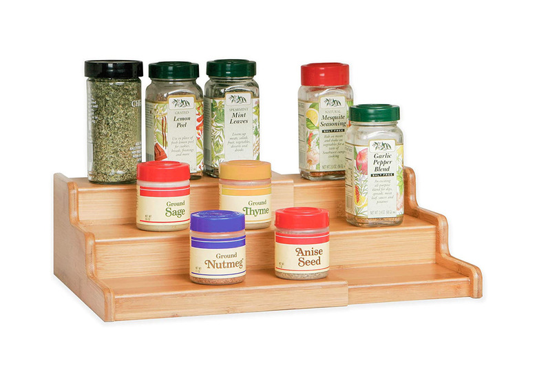 Seville Classics Three-Tier Expandable Bamboo Shelf Organizer