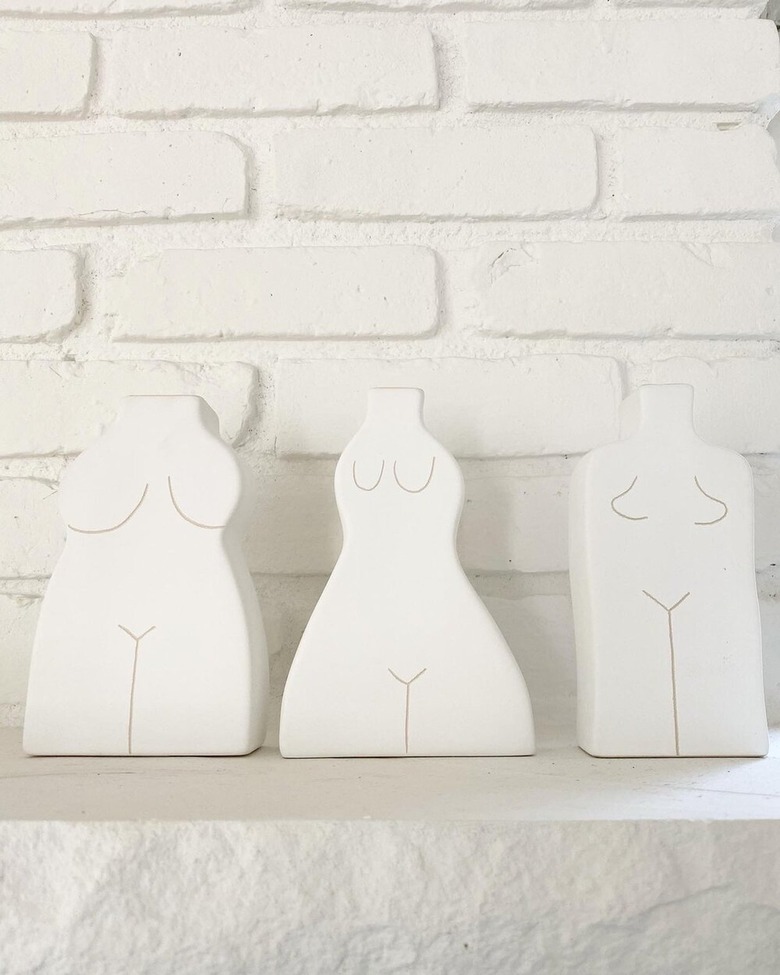 white body shaped ceramic vases from florabrook