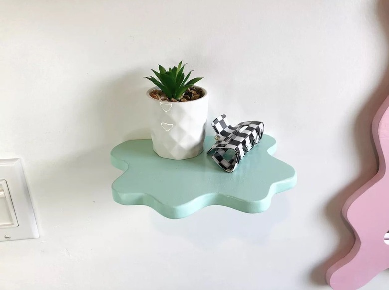 wavy aqua shelf