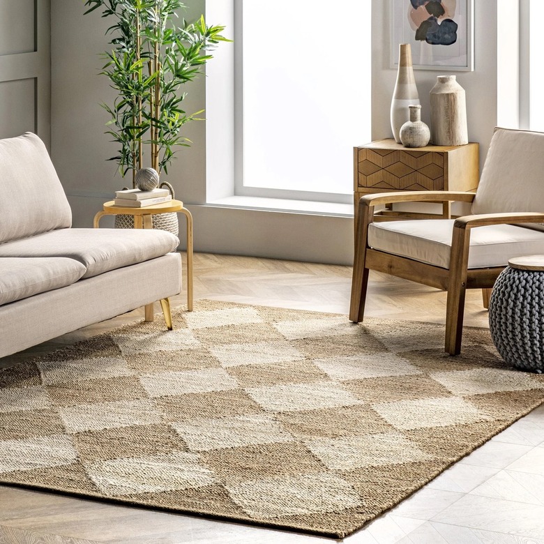 RugsUSA Natural Jute Checkerboard Area Rug