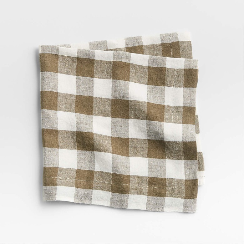 Marin Sage Green Gingham Linen Napkin