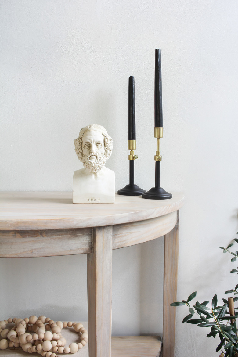 IKEA hack lime waxed console table