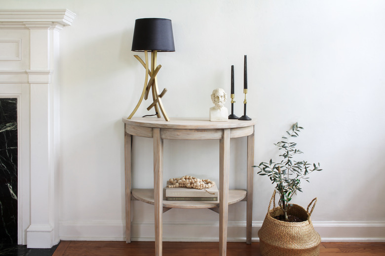 IKEA hack lime waxed console table