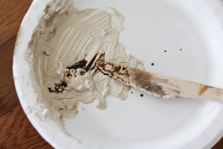 Golden Oak wood stain mixed into liming wax