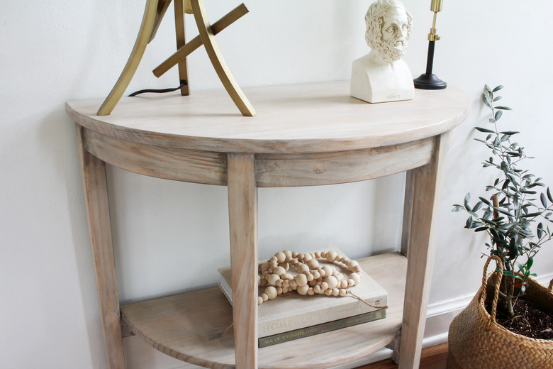 IKEA hack whitewashed console table