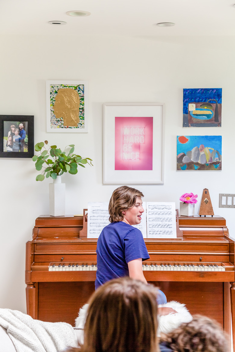 Family room with piano