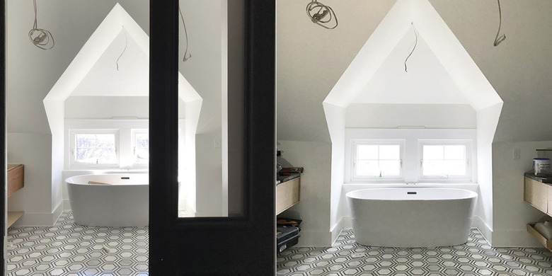 Good Bones: Restored Vintage Doors Lend Drama to a Majestic Master Bath